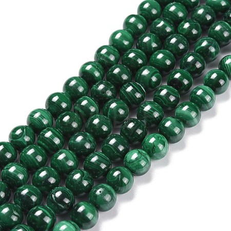 Natural Malachite Bead Strands G-O152-47-10mm-A-1