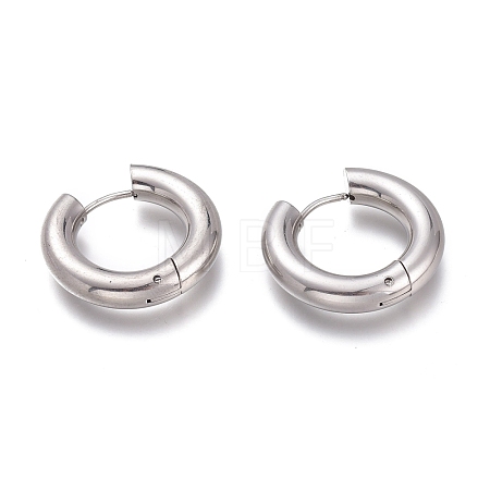 Tarnish Resistant 201 Stainless Steel Huggie Hoop Earrings EJEW-O095-05-16-1