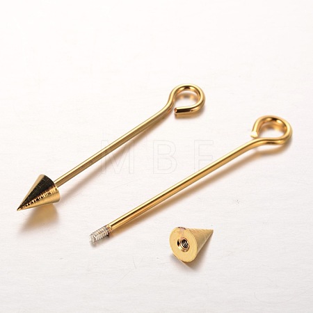 Brass Split Eye Pin KK-O089-08G-1