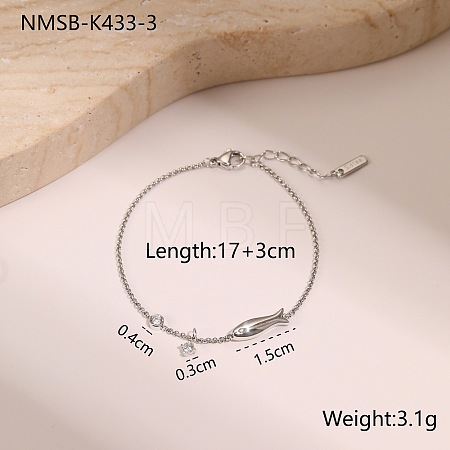 304 Stainless Steel Pave Cubic Zirconia Charm Bracelets WG7D1B6-02-1