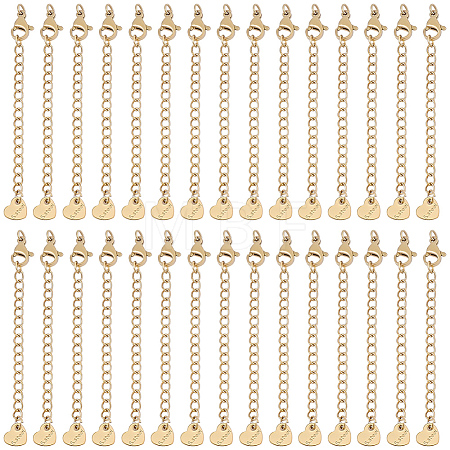 30Pcs 304 Stainless Steel Curb Chain Extender STAS-BM0001-08-1
