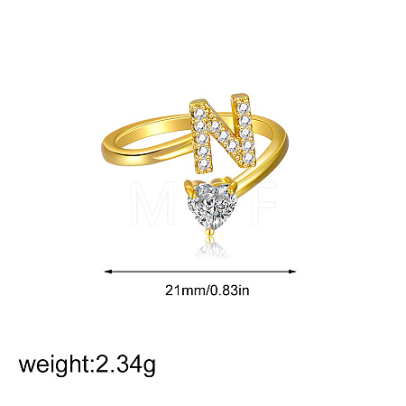 Brass Micro Pave Clear Cubic Zirconia Cuff Open Rings FS-WGF859A-21-1