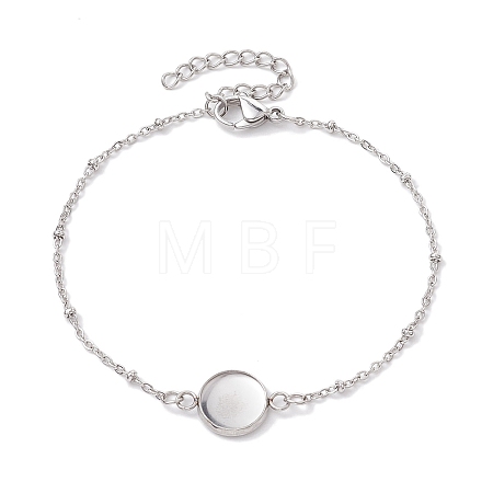 Tarnish Resistant 304 Stainless Steel Satellite Chain Bracelet Makings X-BJEW-JB10587-01-1