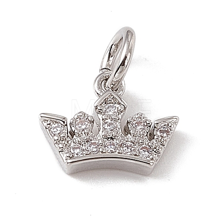 Brass Micro Pave Cubic Zirconia Charms ZIRC-F132-96P-1