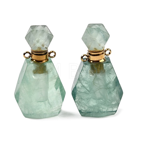Natural Green Fluorite Perfume Bottle Pendants G-B149-02G-06-1