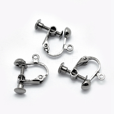 Brass Screw On Clip-on Earring Findings KK-L164-01B-1