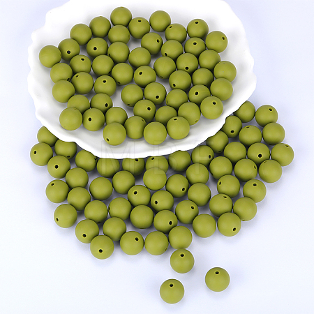 Round Silicone Focal Beads SI-JX0046A-19-1
