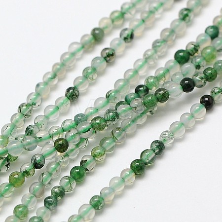 Natural Moss Agate Bead Strands G-A130-2mm-K05-1