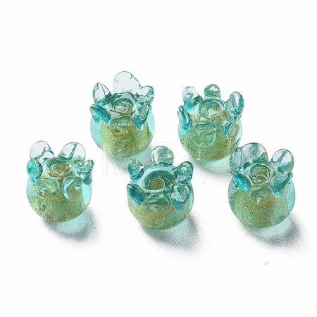 Handmade Gold Foil Lampwork Beads FOIL-T004-04A-1