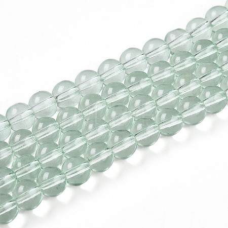 Baking Paint Transparent Glass Beads Strands DGLA-N006-8mm-08-1
