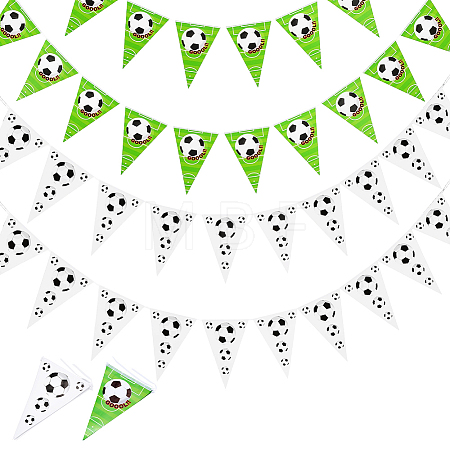 6Pcs 2 Colors Football Theme Paper Pennant Flags Banners FIND-PH0038-64-1