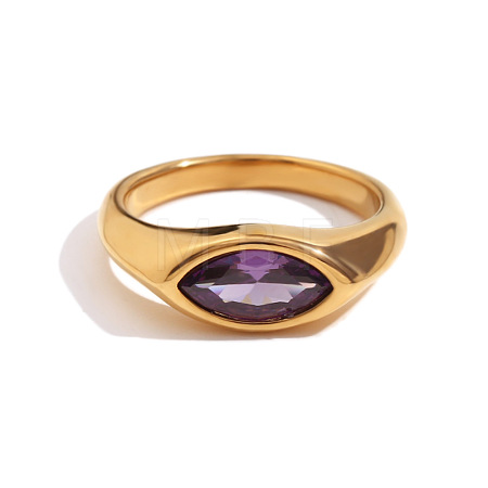 316L Stainless Steel with Cubic Zirconia Finger Rings FS-WGB17C9-17-1