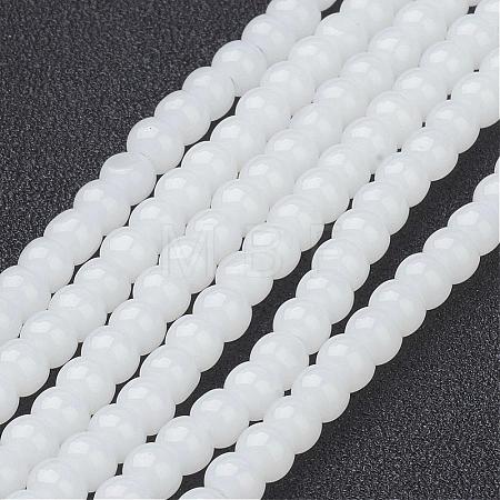 Imitation Jade Glass Beads Strands GMR4mmC26-1