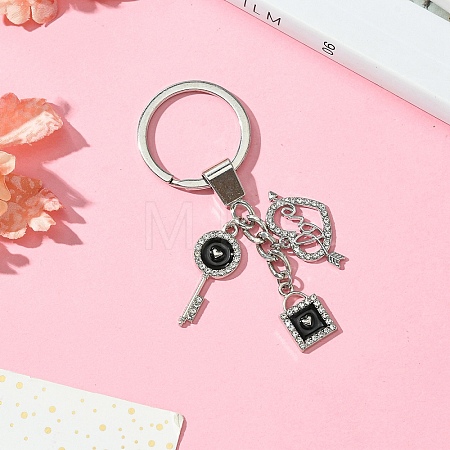 Alloy Enamel & Rhinestone Keychain KEYC-YW00074-02-1