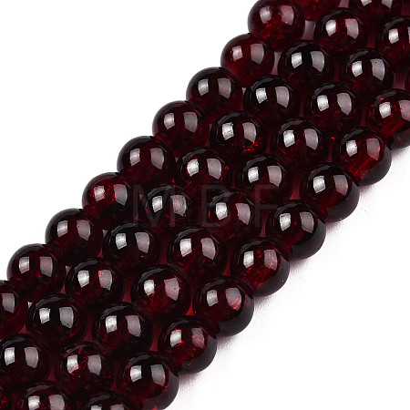 Crackle Glass Beads Strands CCG-Q001-6mm-18-1