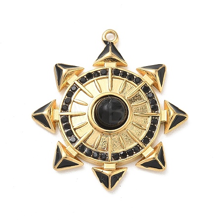 304 Stainless Steel Enamel Pendants STAS-F360-02G-1
