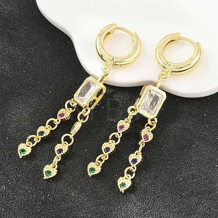 Brass Micro Pave Cubic Zirconia Chandelier Earrings KK-CBA8324-15G-1