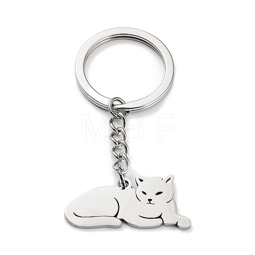 Animal 304 Stainless Steel Pendant Keychains KEYC-P017-A02-1