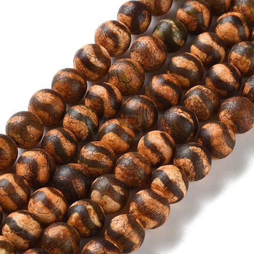 Dyed & Heated Tibetan Style dZi Beads Strands G-P564-A01-01A-1