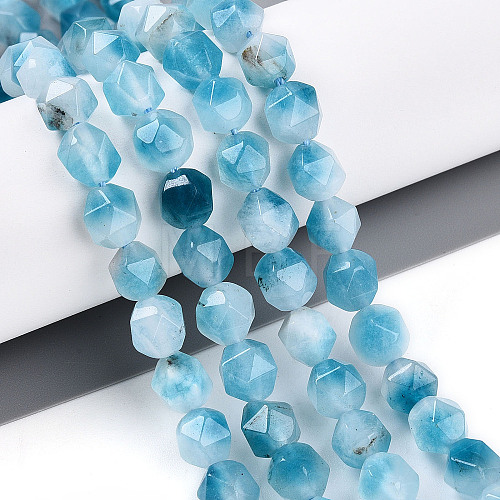 Dyed Natural White Jade Beads Strands G-T139-8mm-45X-1