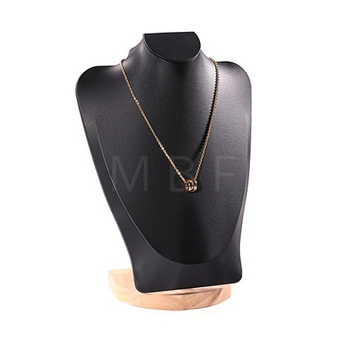 Bust Shaped PU Leather Jewelry Necklace Display Stands ODIS-B002-02B-04-1