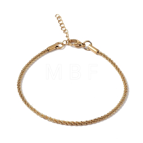 Ion Plating(IP) 304 Stainless Steel Bone Rope Chain Bracelet for Women BJEW-I311-01B-G-1