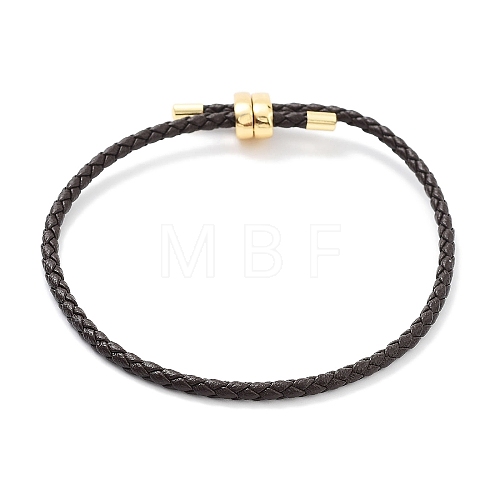 Braided Round Imitation Leather Bracelets Making BJEW-H610-03G-11-1