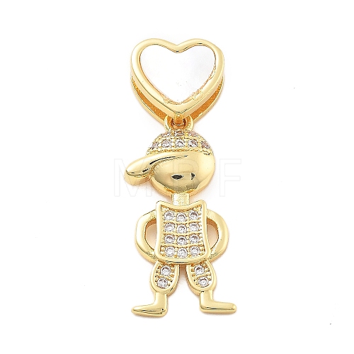 Real 18K Gold Plated Brass Micro Pave Cubic Zirconia Pendants KK-L209-100G-01-1