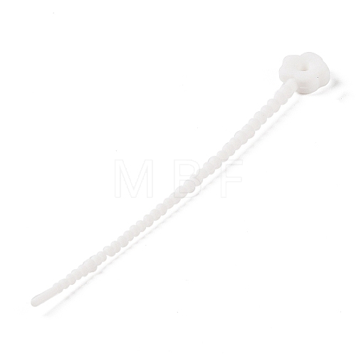 Flower Shape Silicone Cable Zip Ties AJEW-C034-01C-1