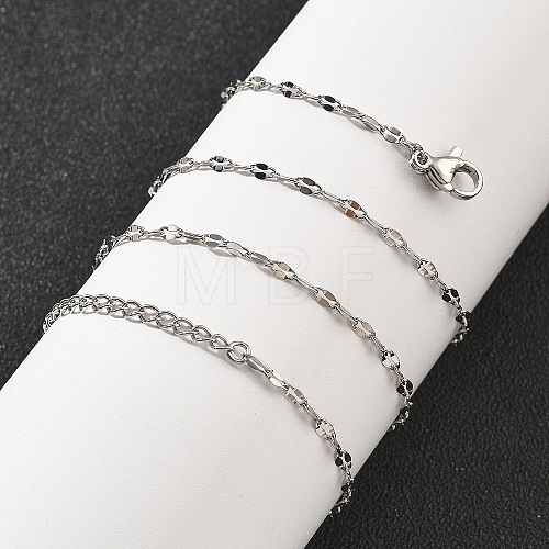 Brass Dapped Chains Necklaces for Women NJEW-D302-23P-1