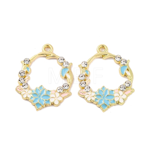 Rack Plating Alloy Enamel Pendants FIND-M020-03B-G-1