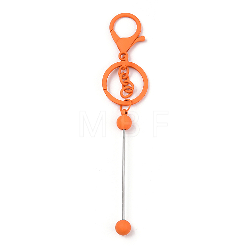 Spray Painted Alloy Bar Beadable Keychain for Jewelry Making DIY Crafts KEYC-A011-02I-1