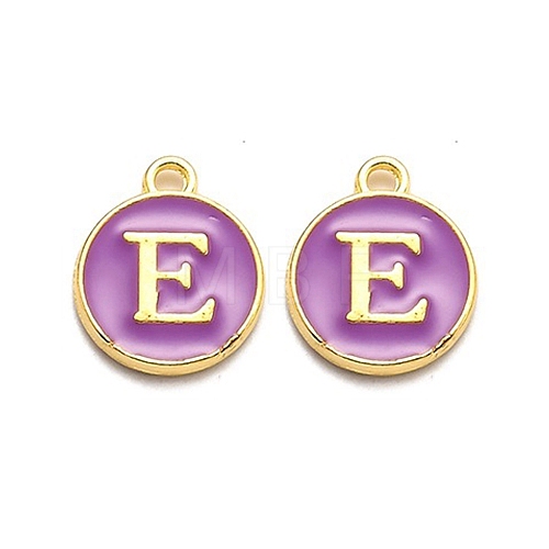 Golden Plated Alloy Enamel Charms ENAM-Q437-12E-1