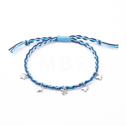 Adjustable Nylon Thread Braided Bead Bracelets BJEW-JB06058-04-1