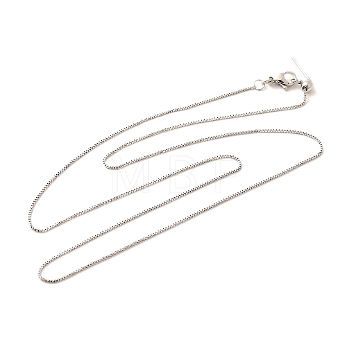 1mm Rack Plating Brass Box Chain Adjustable Slider Necklaces for Women Men MAK-L044-02P-1