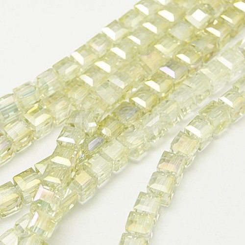 Electroplate Glass Beads Strands EGLA-D018-8x8mm-70-1