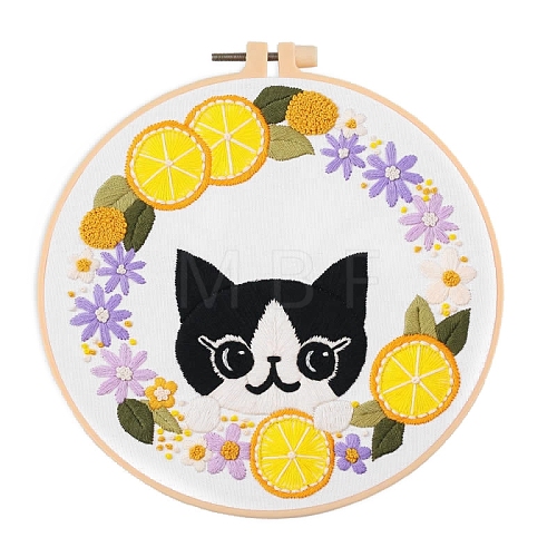 Cat Pattern DIY Embroidery Kits PW-WG87284-03-1