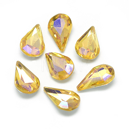 Pointed Back Glass Rhinestone Cabochons RGLA-T014-8x13mm-08-1