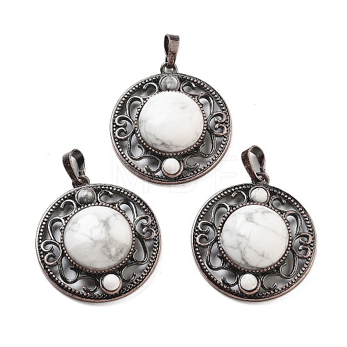 Natural Howlite Pendants G-Q158-03A-R10-1