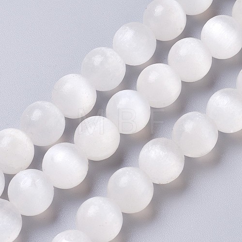 Natural Selenite Beads Strands G-I203-C-10mm-1