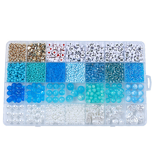 DIY 28 Style Resin & Acrylic & ABS Beads Jewelry Making Finding Kit DIY-NB0012-03A-1