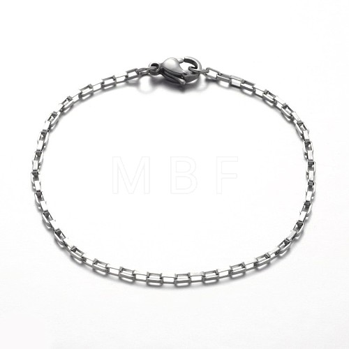 316 Surgical Stainless Steel Box Chain Bracelets X-BJEW-JB01865-1