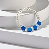 Flower Beads Stretch Bracelet for Children BJEW-JB07188-4