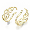 Brass Micro Pave Clear Cubic Zirconia Cuff Earrings X-EJEW-S201-203G-NF-2