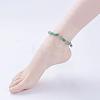 Trendy Natural Green Aventurine Beaded Anklets AJEW-AN00113-05-4