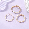 3Pcs Copper Wired Natural Cultured Freshwater Pearl Finger Rings RJEW-JR00995-1