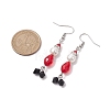 Glass Dangle Earrings EJEW-TA00464-3