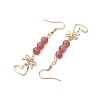 Natural Strawberry Quartz Dangle Earring EJEW-JE05911-4