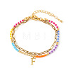 304 Stainless Steel Letter Charm Double-layered Bracelets VG5038-6-1