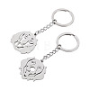 2Pcs 2 Styles 201 Stainless Steel Keychains KEYC-TAD0001-15D-2